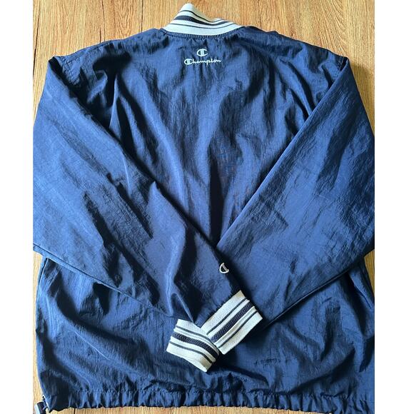 Champion Vtg Blue Quarter Zip Nylon Windbreaker Size Medium - Picture 8 of 8